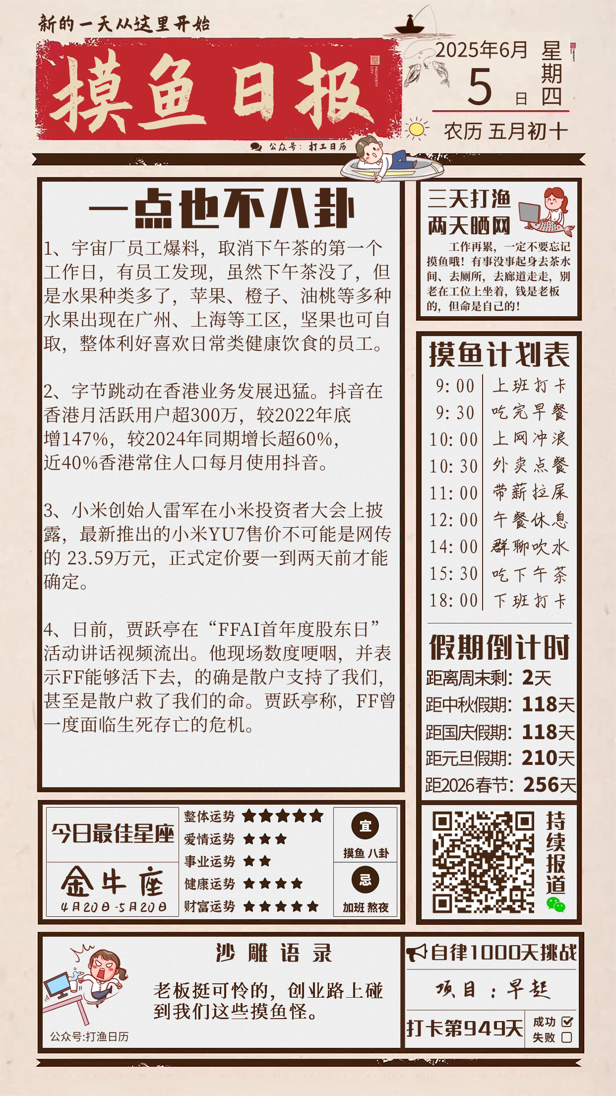 06日05日，星期四，在这里每天60秒读懂世界！