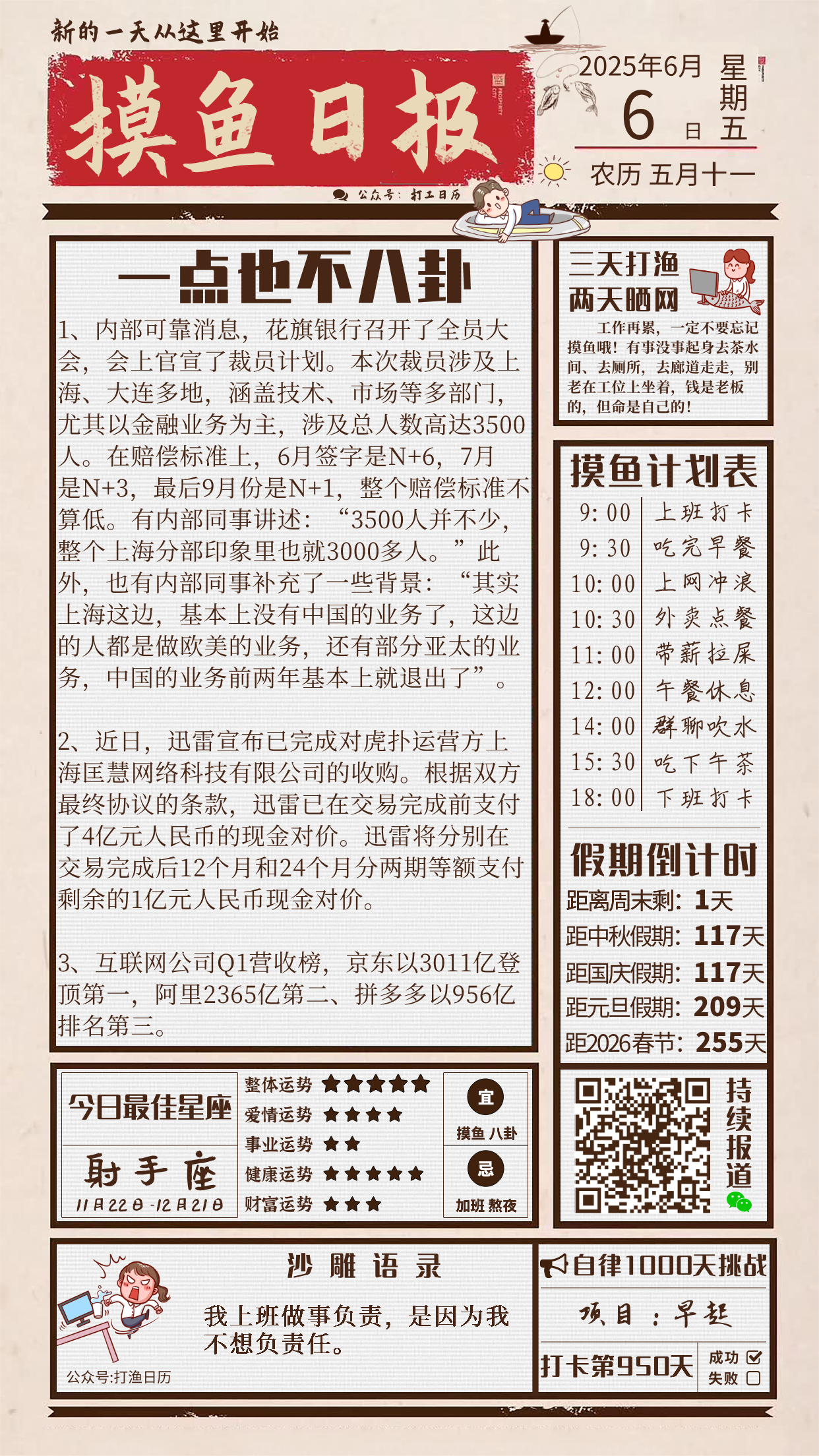 06日06日，星期五，在这里每天60秒读懂世界！