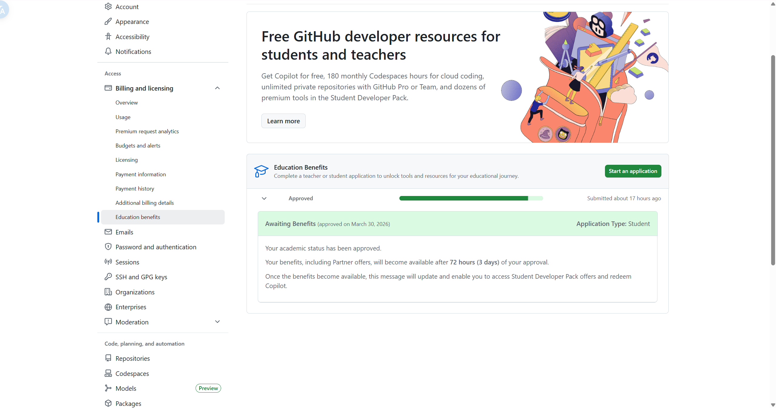 github copilot学生认证教程,免费使用Copilot Pro